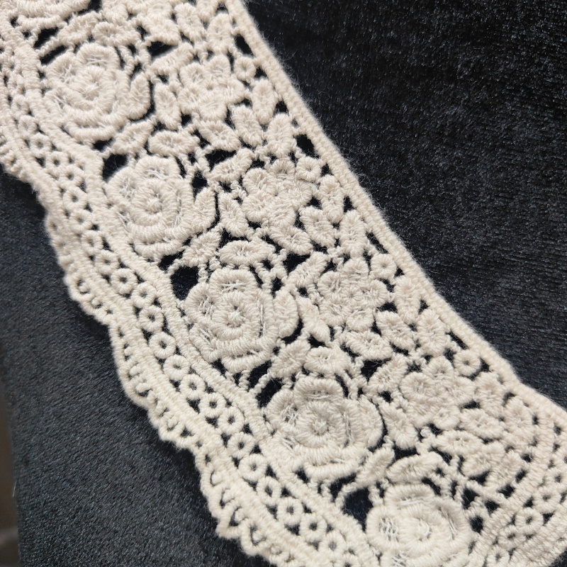 Vintage Rose Cotton Lace Sew-On Fake Collar for Women