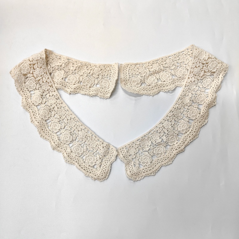 Vintage Rose Cotton Lace Sew-On Fake Collar for Women