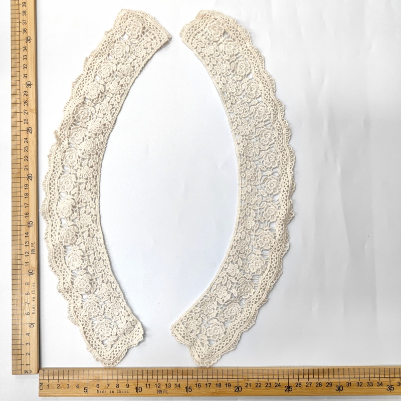 Vintage Rose Cotton Lace Sew-On Fake Collar for Women