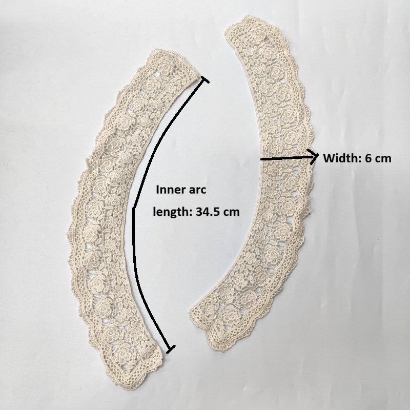 Vintage Rose Cotton Lace Sew-On Fake Collar for Women