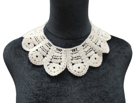 Machine Embroidered Cotton Lace Sew-On Collar for Kids, Decorative Peter Pan Collar for Children's C