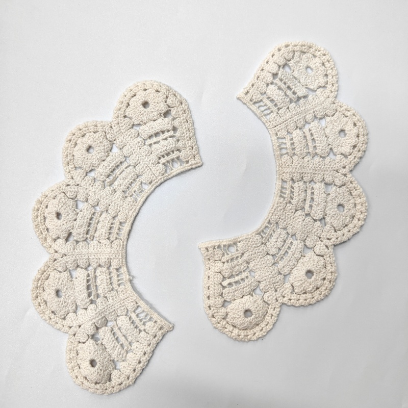 Machine Embroidered Cotton Lace Sew-On Collar for Kids, Decorative Peter Pan Collar for Children's C