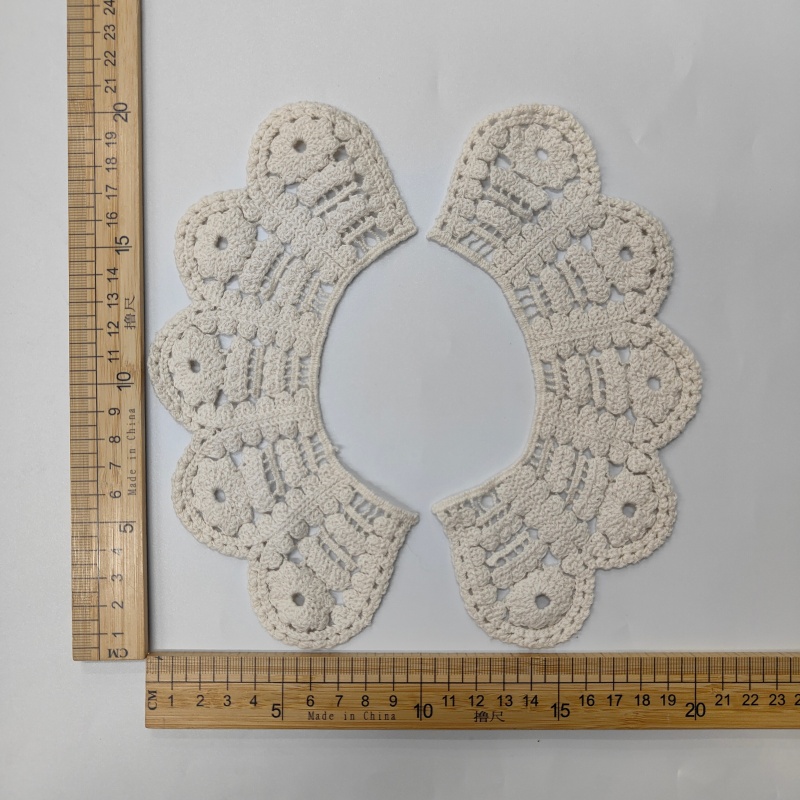 Machine Embroidered Cotton Lace Sew-On Collar for Kids, Decorative Peter Pan Collar for Children's C