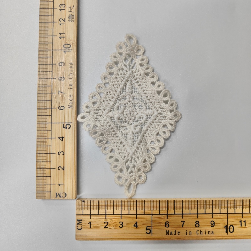 Cotton Thread Embroidered Lace Patches - Sew-On Appliques for Crafts & Decoration