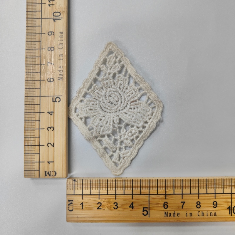 Cotton Thread Embroidered Lace Patches - Sew-On Appliques for Crafts & Decoration