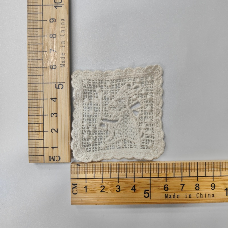 Cotton Thread Embroidered Lace Patches - Sew-On Appliques for Crafts & Decoration