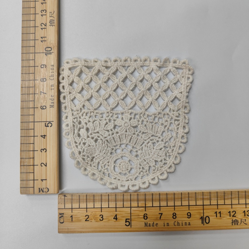 Cotton Thread Embroidered Lace Patches - Sew-On Appliques for Crafts & Decoration