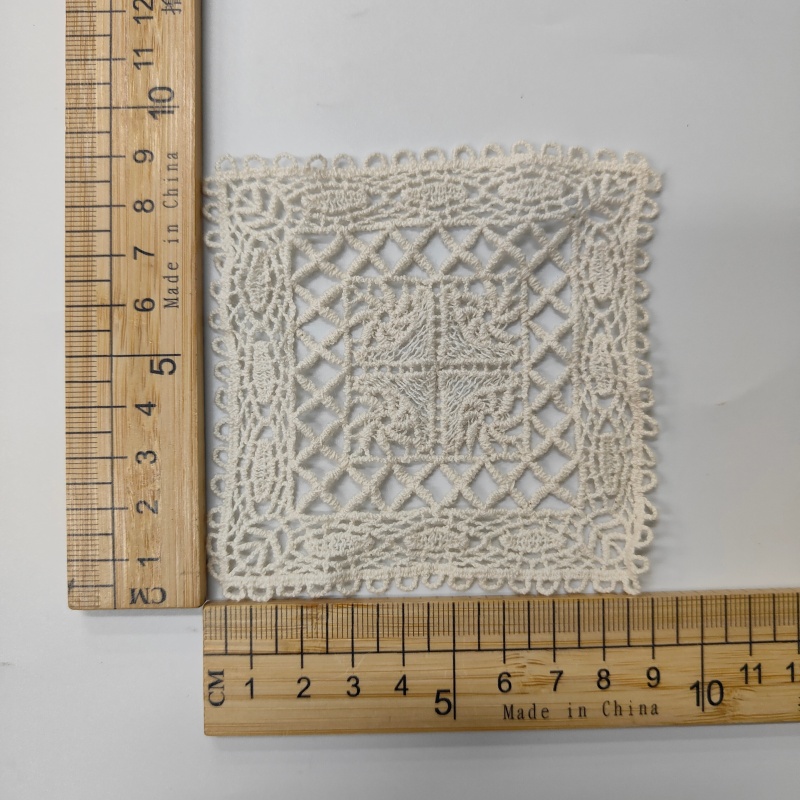 Vintage Cotton Lace Embroidery Patches - Handmade Sew-On Appliques for Clothing DIY