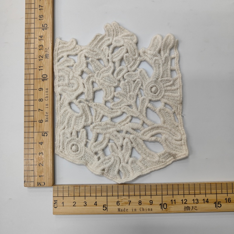 Vintage Cotton Lace Embroidery Patches - Handmade Sew-On Appliques for Clothing DIY