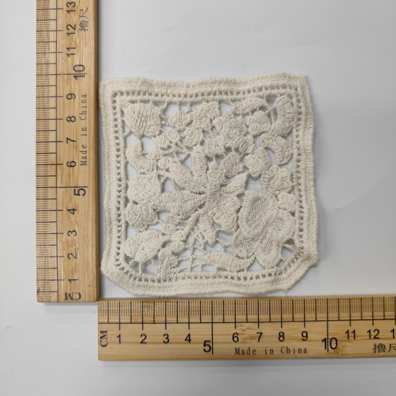 Vintage Cotton Lace Embroidery Patches - Handmade Sew-On Appliques for Clothing DIY
