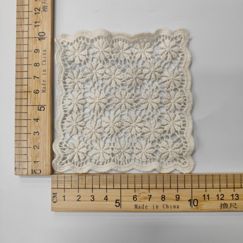 Vintage Cotton Lace Embroidery Patches - Handmade Sew-On Appliques for Clothing DIY