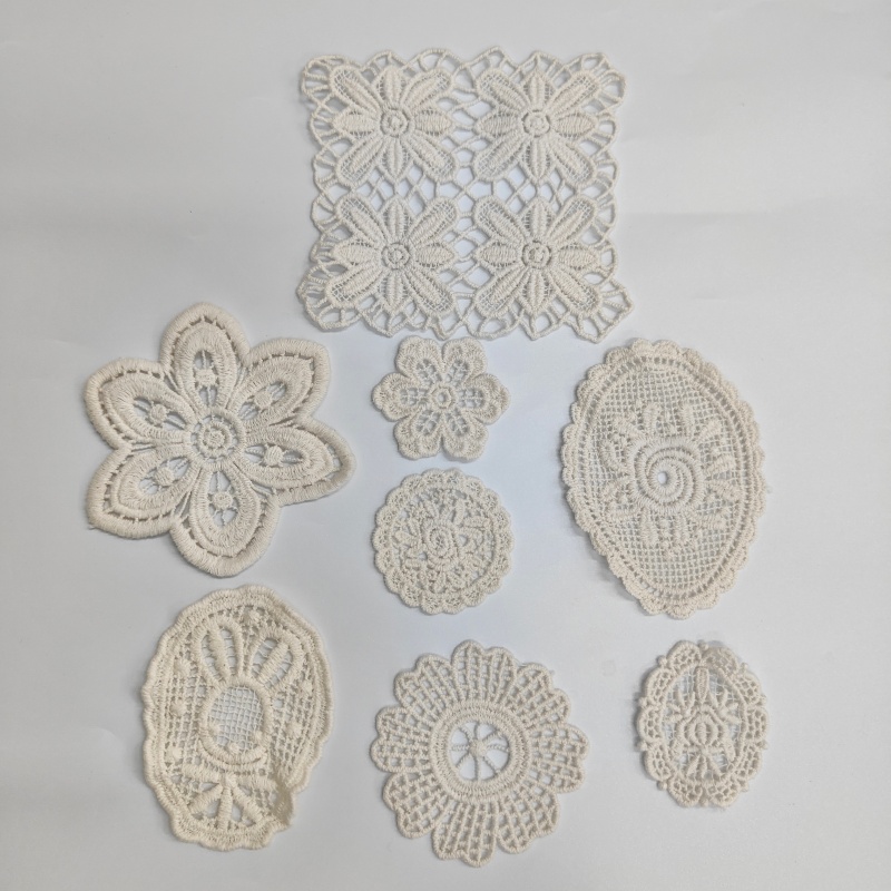 Cotton Lace Embroidery Applique Patches | Vintage Floral Sew-On Decor