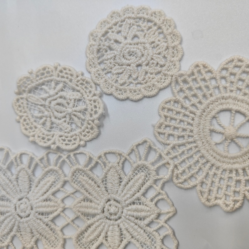 Cotton Lace Embroidery Applique Patches | Vintage Floral Sew-On Decor