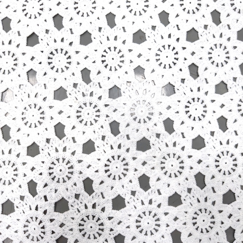White Milk Silk Full Embroidery Hollow Lace Fabric | DIY for Dress, Tablecloth, Curtain & Home Decor
