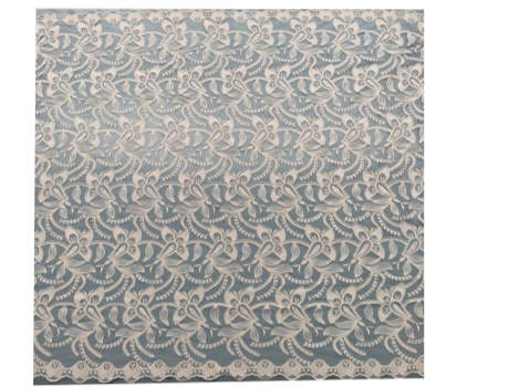 Apricot Tulle Cord Embroidery Fabric Cotton Polyester Full Floral Lace Fabric For Dress Curtain