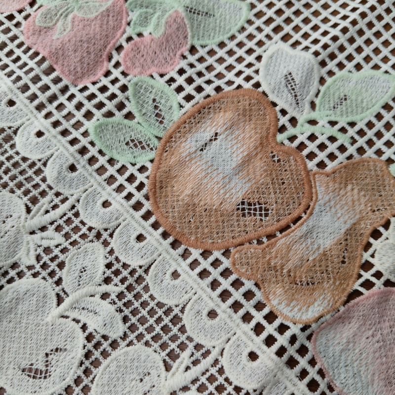 Milk Silk Fruit Embroidery Mesh Lace Trim 36cm Wide