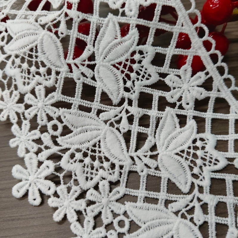 White Embroidery Lace Trim For Clothing Neckline Hem Decoration