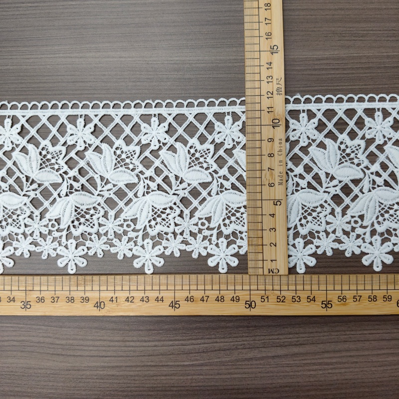 White Embroidery Lace Trim For Clothing Neckline Hem Decoration