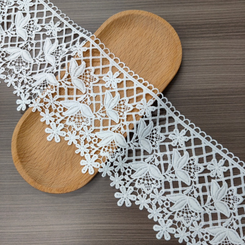 White Embroidery Lace Trim For Clothing Neckline Hem Decoration