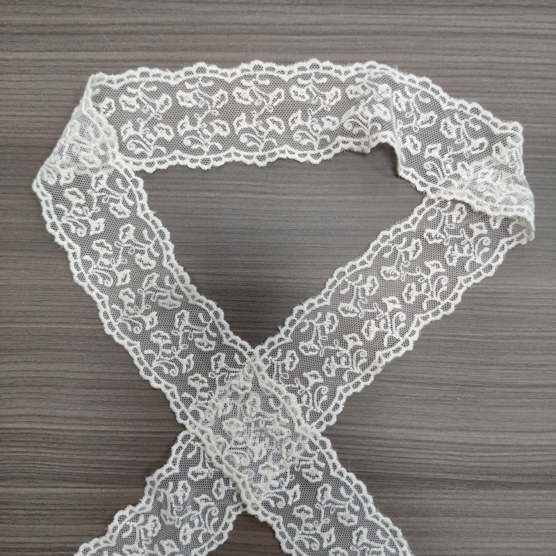 5cm Wide Apricot Mesh Cotton Thread Embroidery Lace Trim Floral Tulle Lace Ribbon For Dress Sewing 