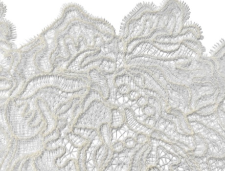 Eyelash Floral Lace Trim, Fish Thread Embroidered Wide Scalloped Lace Border for Dress Lingerie Sewi