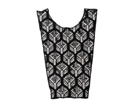 Black White Contrast Hollow Lace Collar Applique Sew‑on Embroidered Neckline Patch