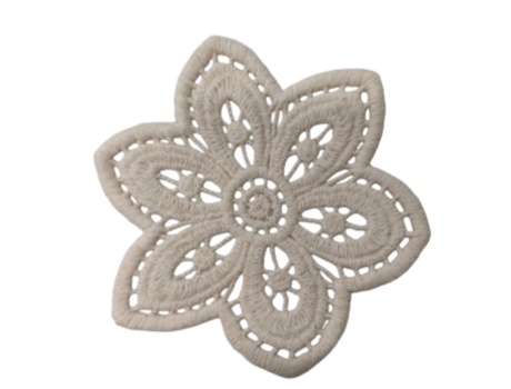 Vintage Hollow Lace Flower Applique Off‑White Embroidery Patch For Dress Garment Decoration