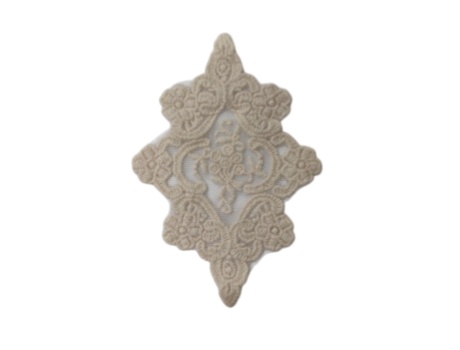 Vintage Rhombus Lace Applique Off‑White Embroidery Patch For Clothing Dress Decoration