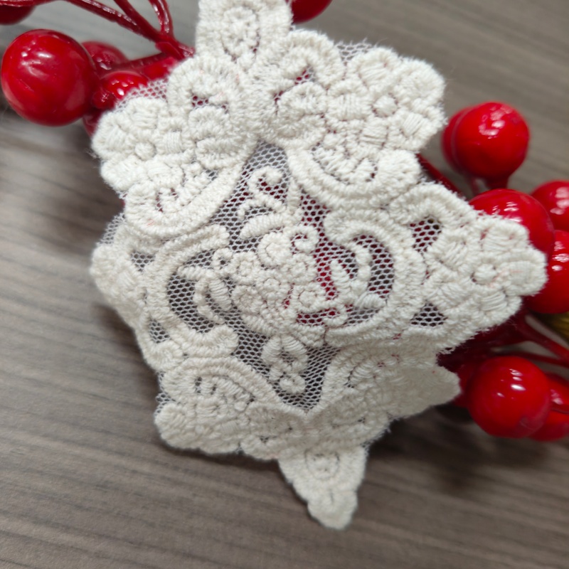 Vintage Rhombus Lace Applique Off‑White Embroidery Patch For Clothing Dress Decoration