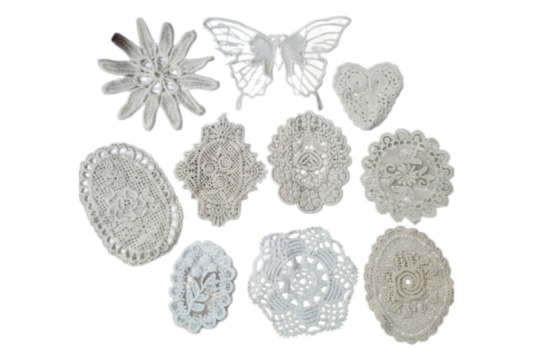 Vintage Lace Applique Patches, Floral Butterfly Heart Motif for Clothing DIY Repair