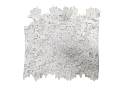 White Large Floral Water‑Soluble Lace Trim, Vintage Flower Lace Edging for Dress Garment Decoration