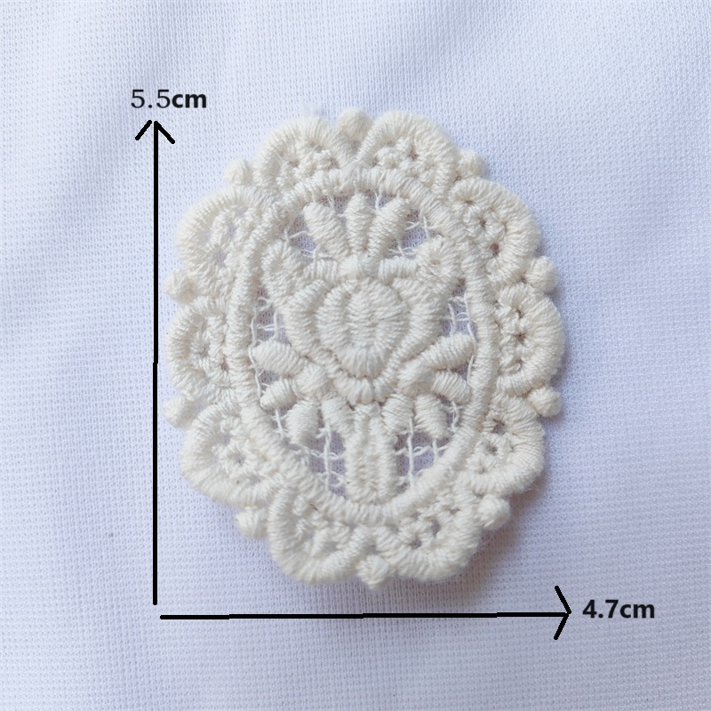 Vintage Cotton Lace Embroidery Applique Patches, Floral Motif for Sewing Crafts