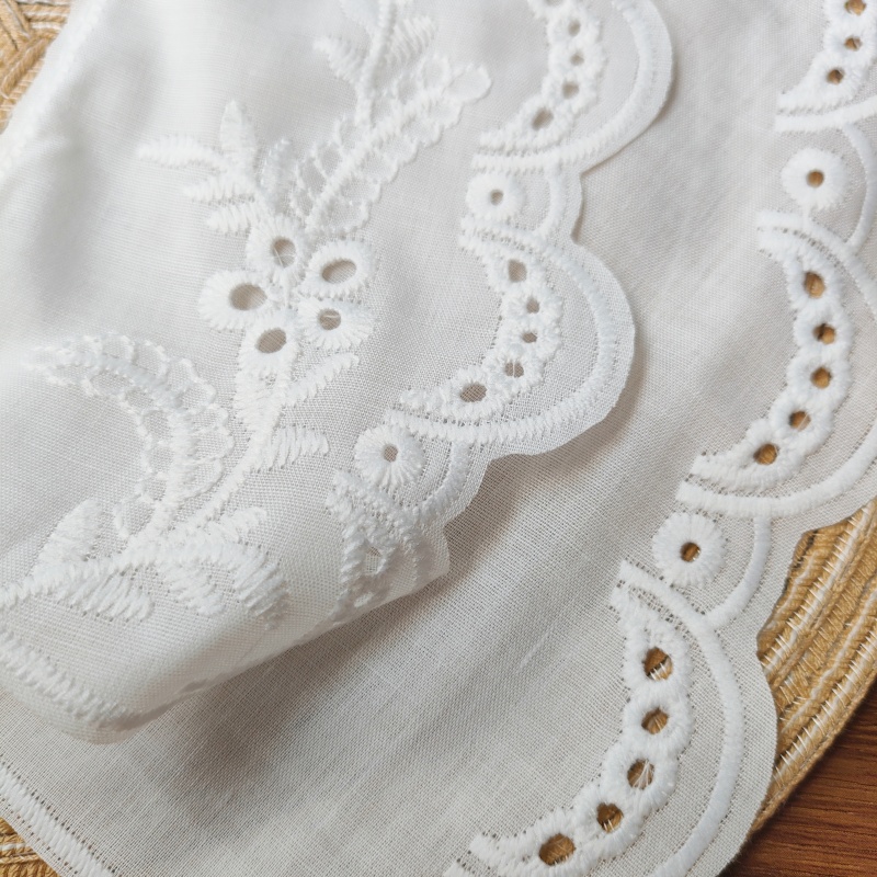 Vintage Milk Silk Embroidery Lace Collar, Detachable Fake Collar for Women Dress Shirt