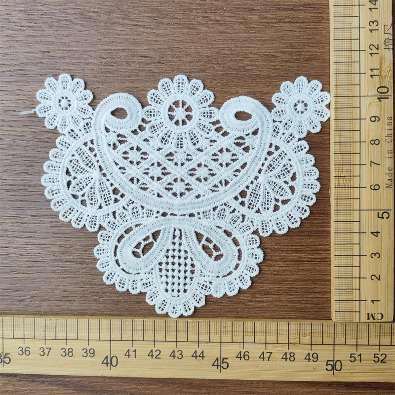 Water Soluble Embroidery Lace Applique, Floral Motif Patch for Wedding Dress Garment Decoration