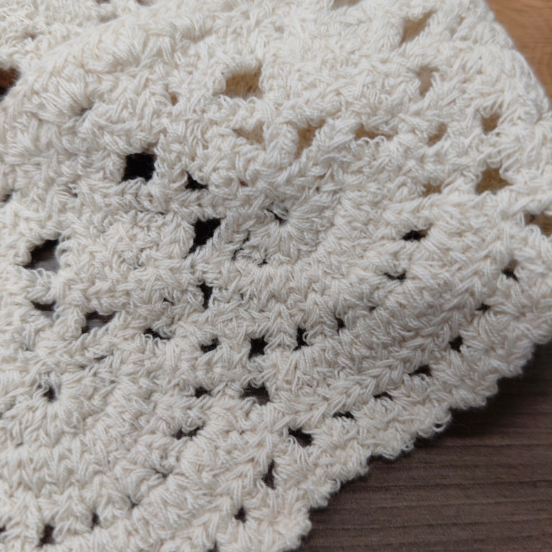 Cotton Crochet Lace Collar, Vintage Hollow Out Sew On Lace Collar for Dress Decoration